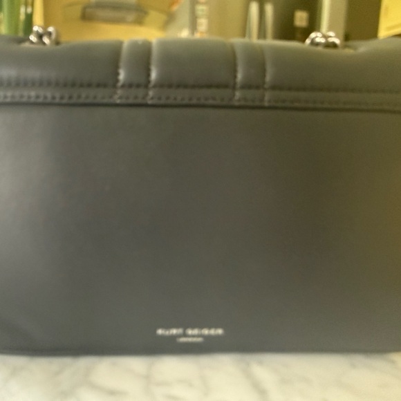 Kurt Geiger Dark Gray Union Jack Quilted Shoulder Bag - Picture 5 of 5